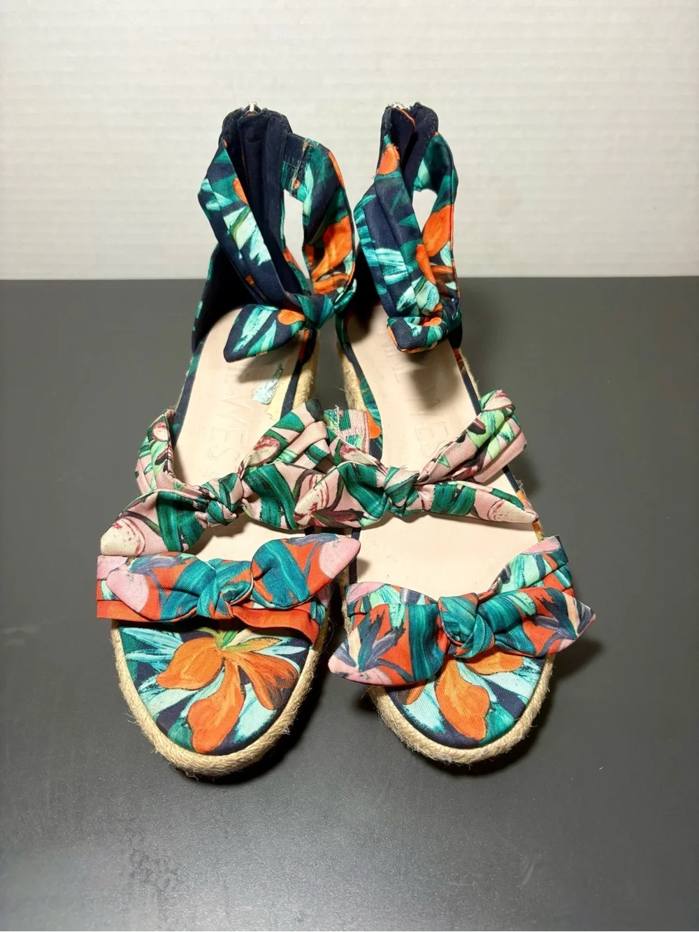 NINE WEST Floral Tie-Knot Espadrille Sandals
